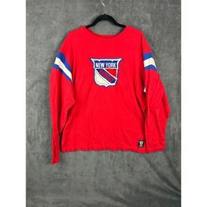 CCM New York Rangers Shirt Mens XL Red Good Vintage Hockey NHL Long Sleeve